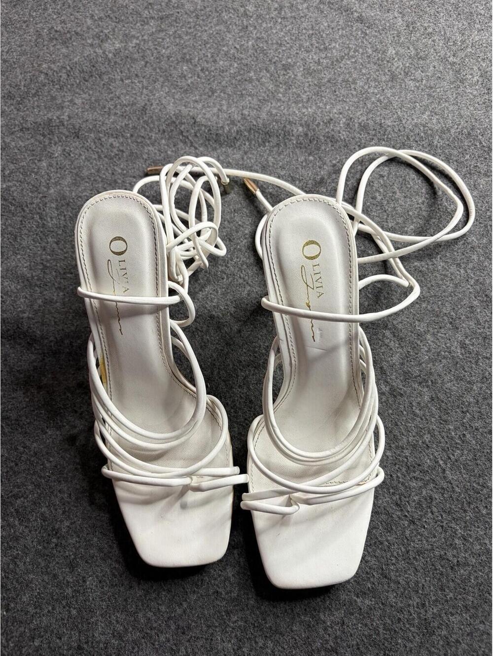 Olivia Ferguson Women's Blush Color Square Toe Strappy High Heel Sandal Size 6+